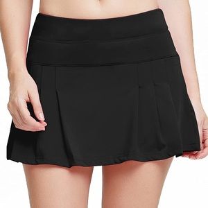 Black mini tennis skirt with shorts built in